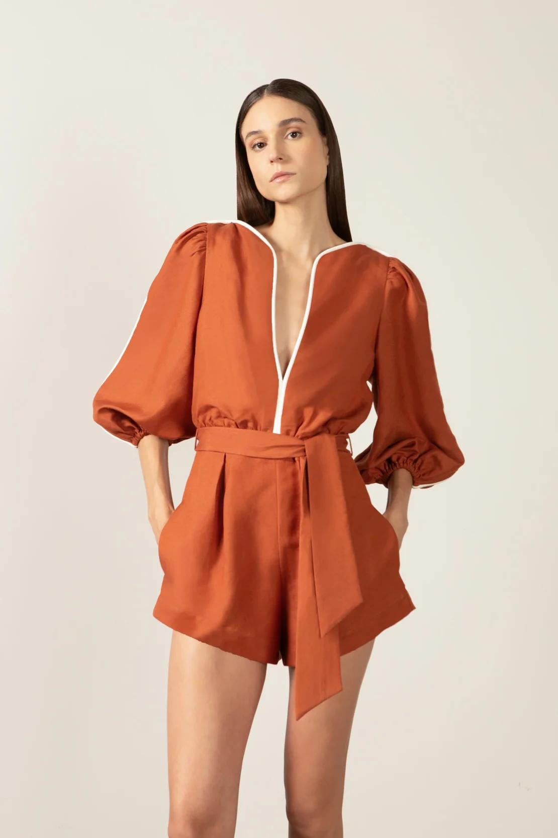 Contrast Color Jumpsuit-ROVOLE