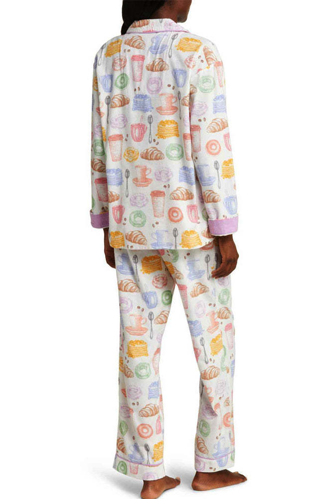 Milk Tea & Bread Print Pajama Set-ROVOLE