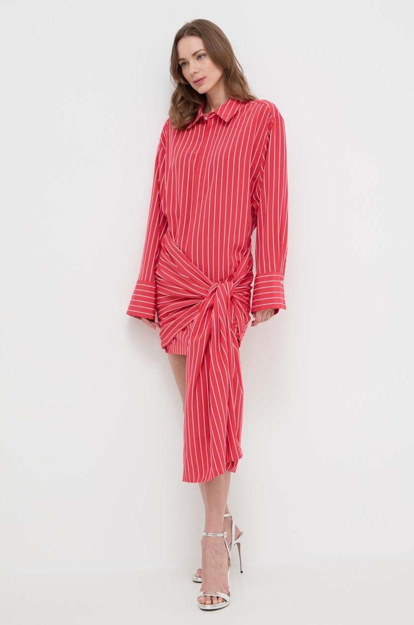 Ella Long Sleeve Striped Mini Dress-ROVOLE