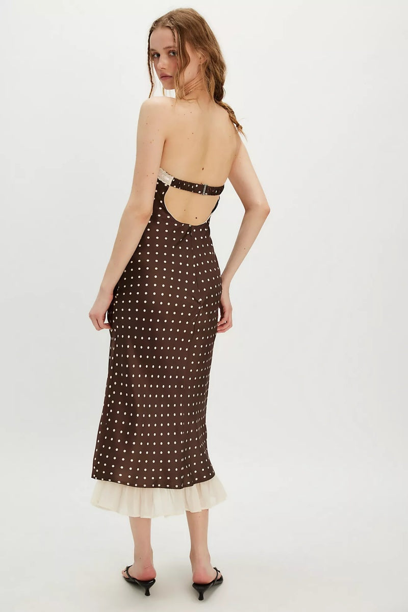 Daisy Mae Strapless Midi Dress-ROVOLE