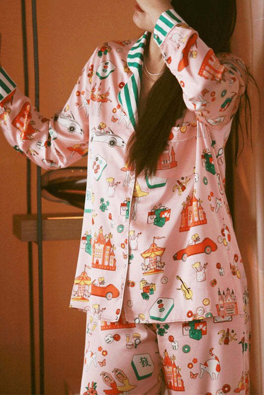 Luxury Mahjong Queen Pajama Set-ROVOLE