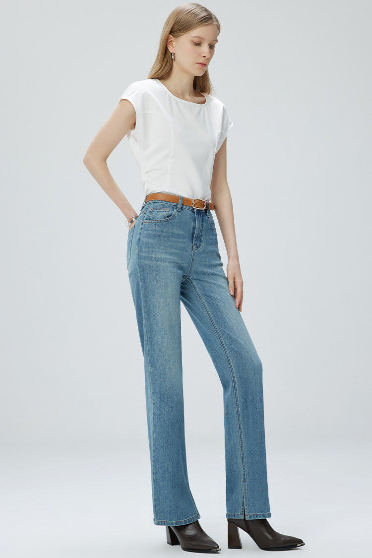 French Fry Wide-leg Slim Jeans-ROVOLE