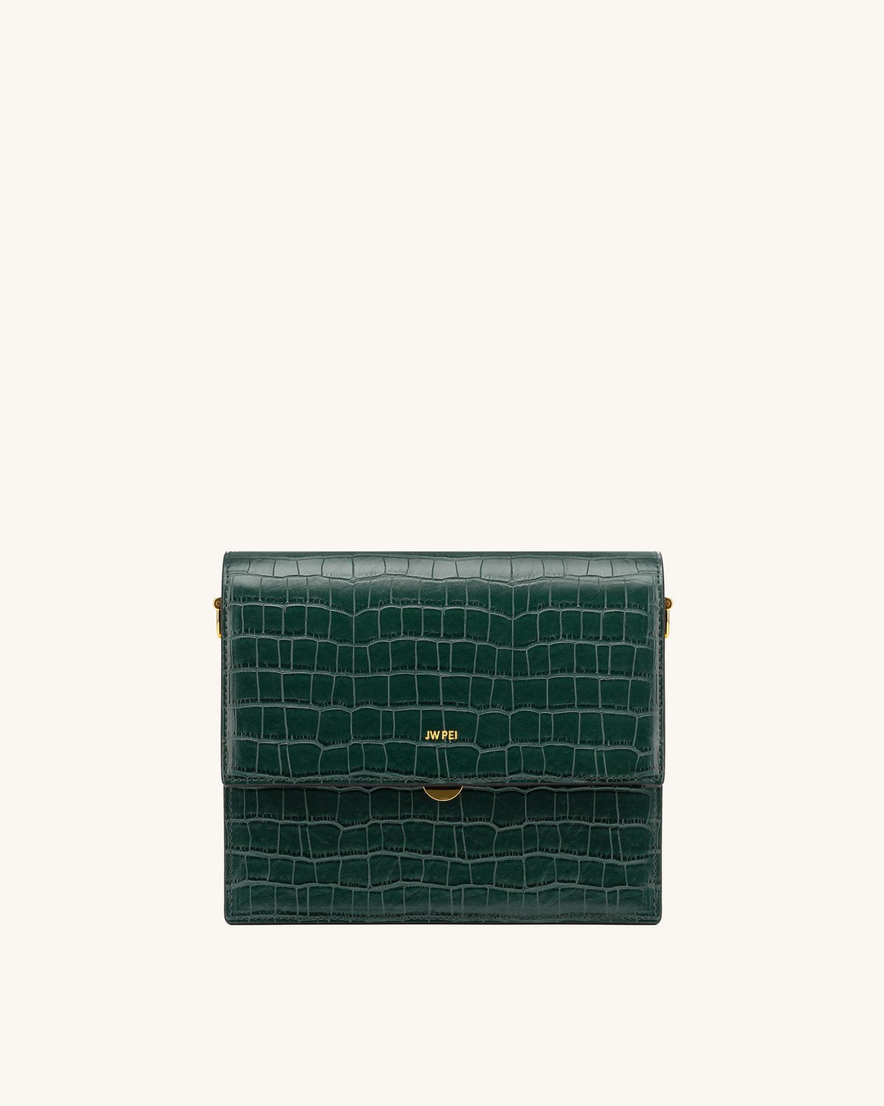 Mini Flap Crossbody - Dark Green Croc-ROVOLE