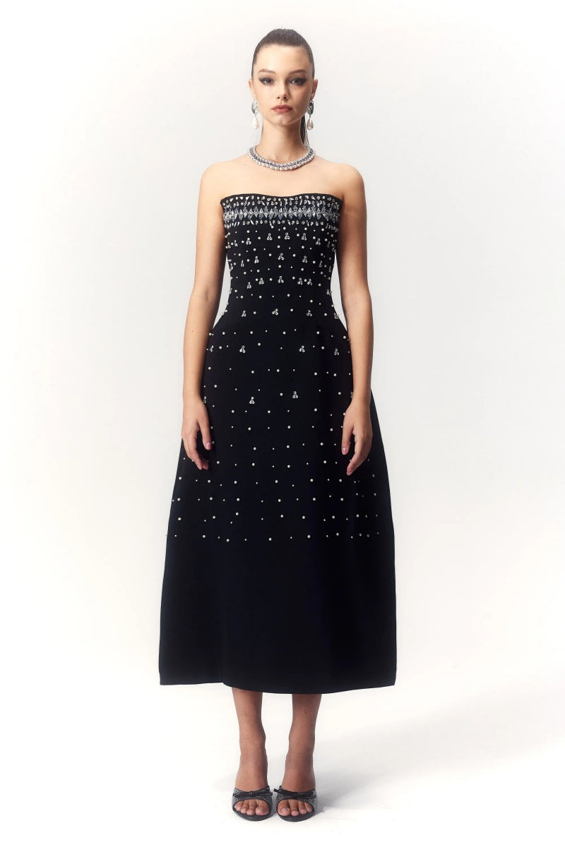 Verna Crystal-embellished Sleeveless Midi Dress-ROVOLE