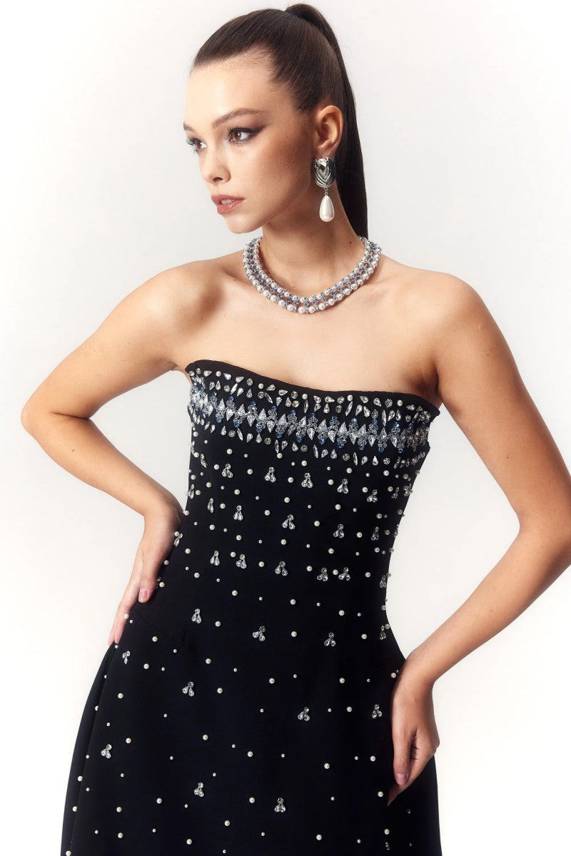 Verna Crystal-embellished Sleeveless Midi Dress-ROVOLE