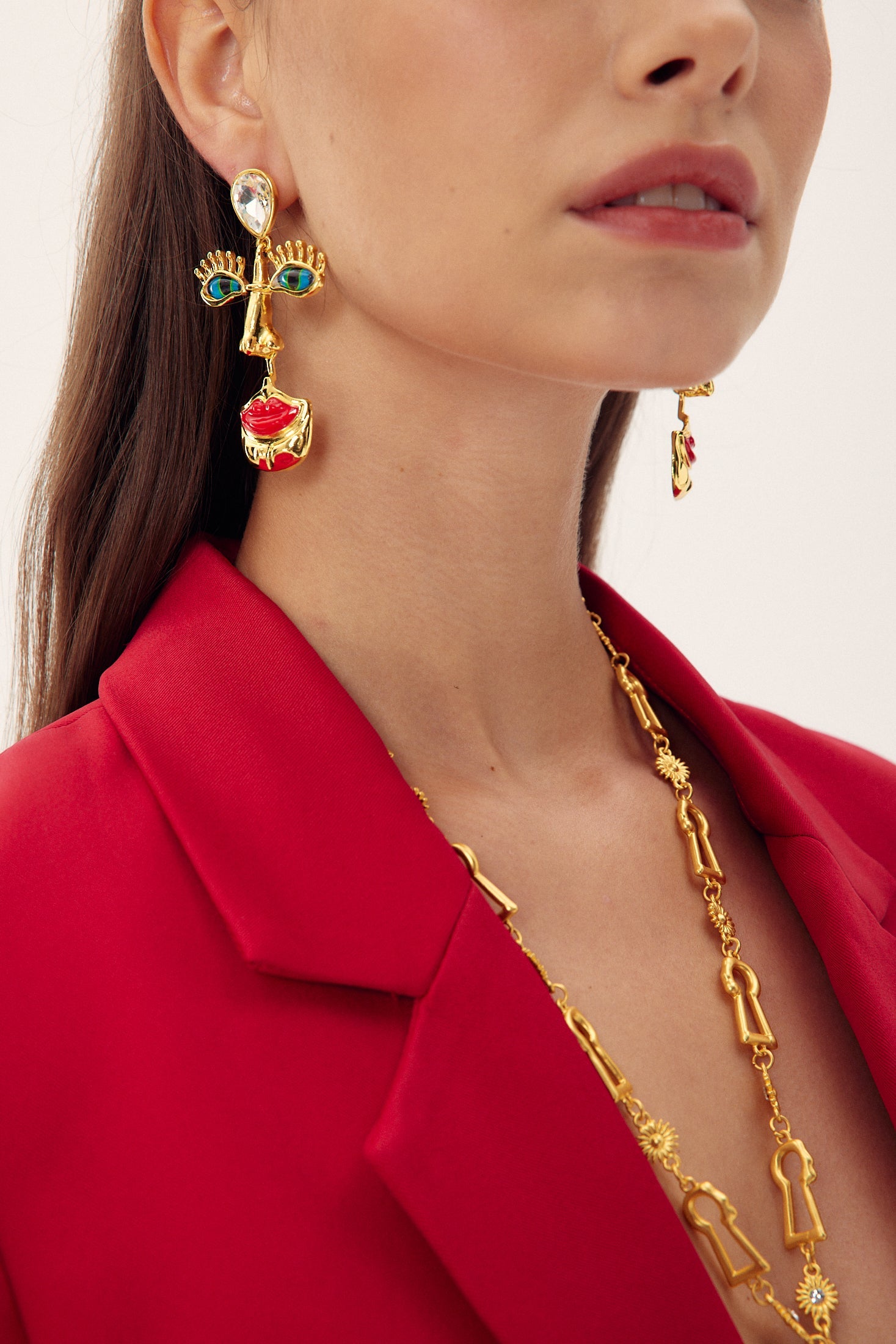 Evil Eyes Retro Face Stud Earrings-ROVOLE