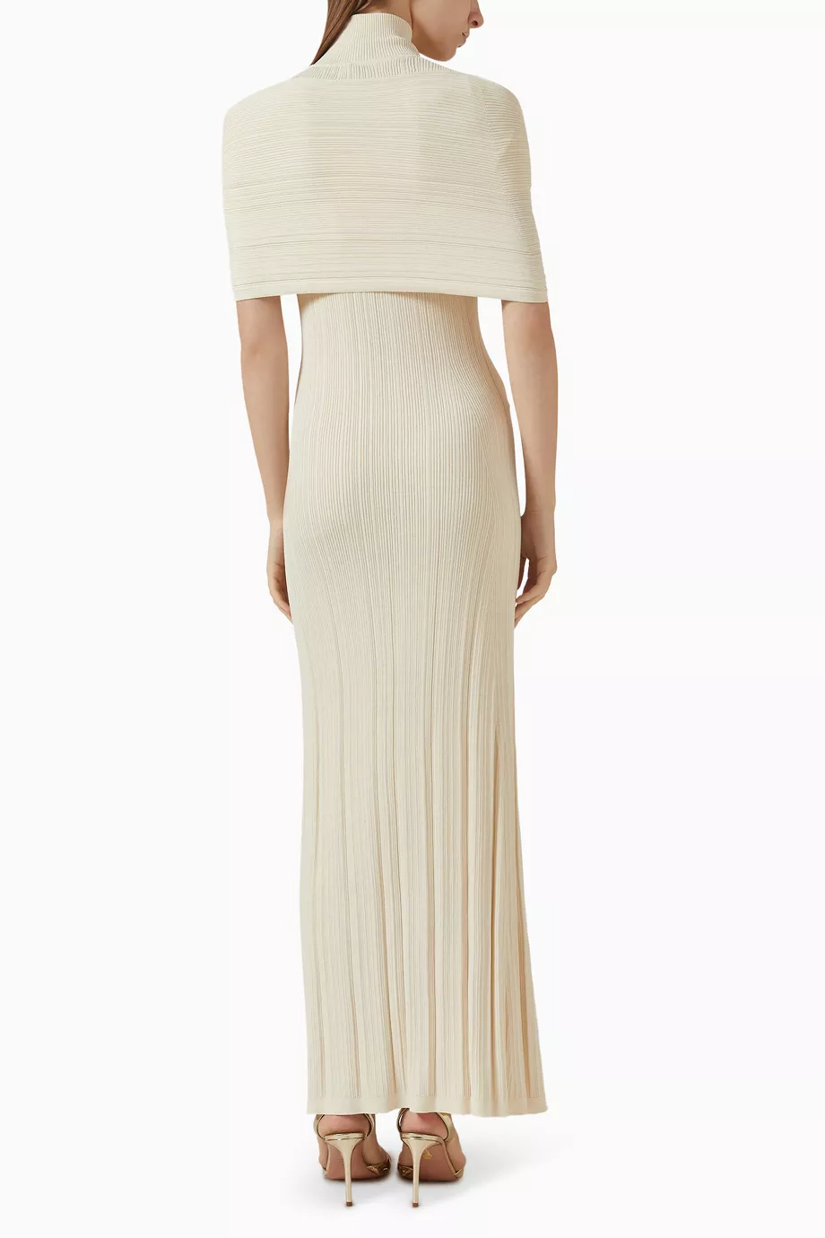 Fine Knit Gathered Halter Neck Maxi Dress