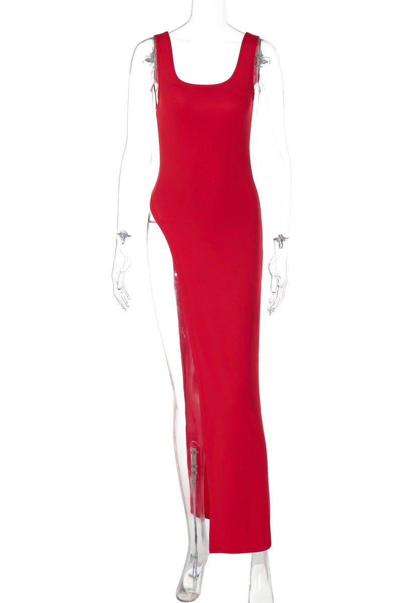 Urban Muse Slit Bodycon Dress-ROVOLE