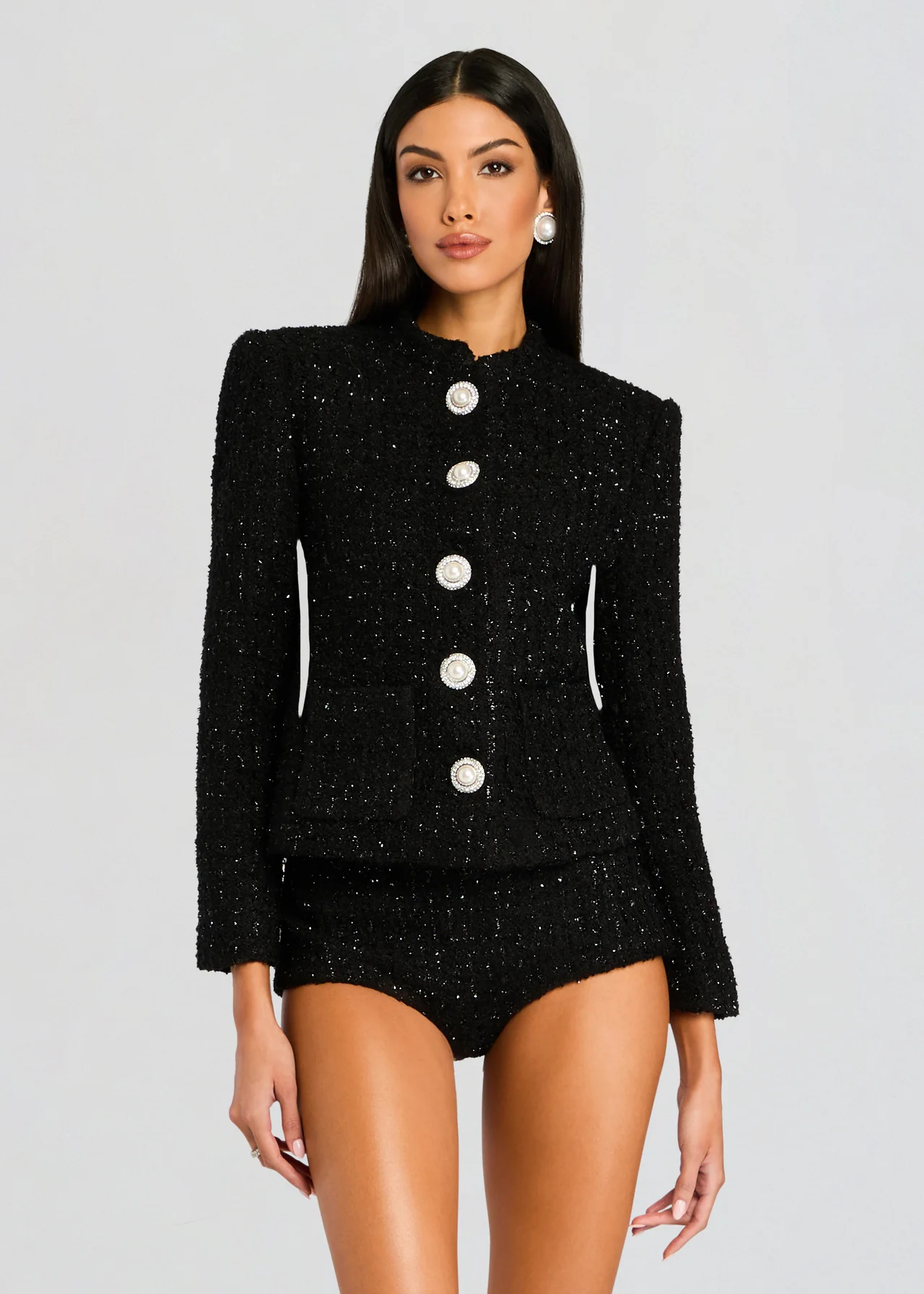 Pearl Button Bouclé Jacket