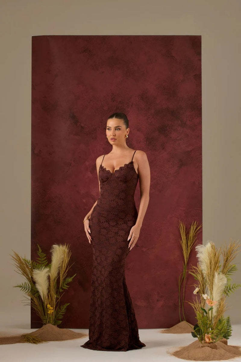 Leah Lace Maxi Dress-ROVOLE