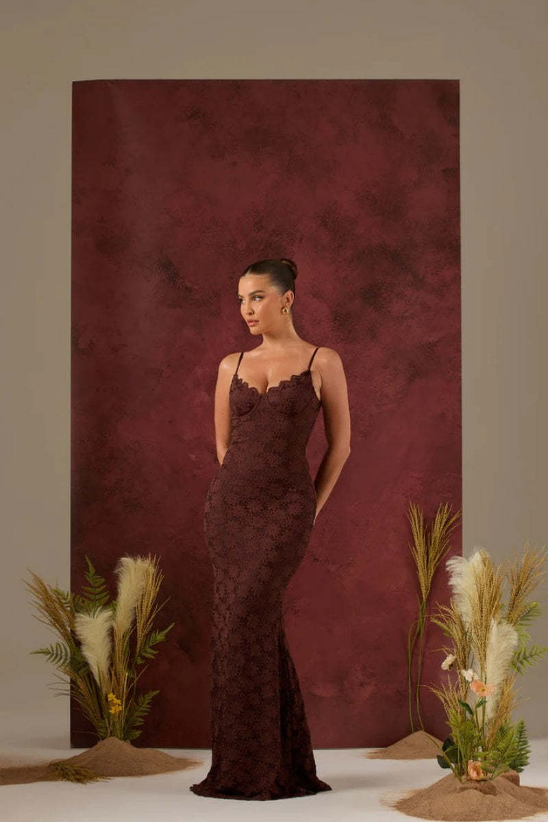 Leah Lace Maxi Dress-ROVOLE