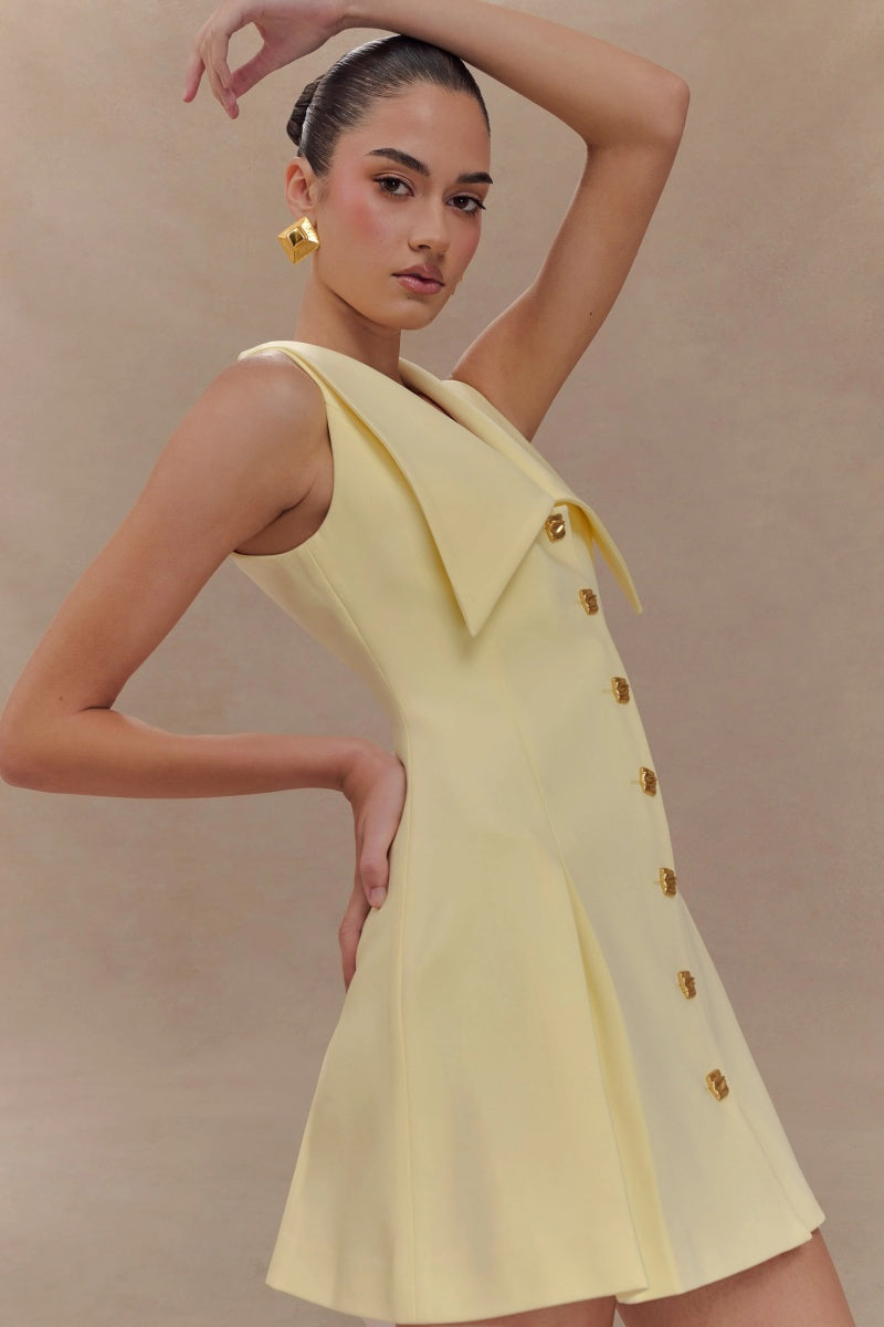 Sleeveless Mini Dress - Lemon-ROVOLE