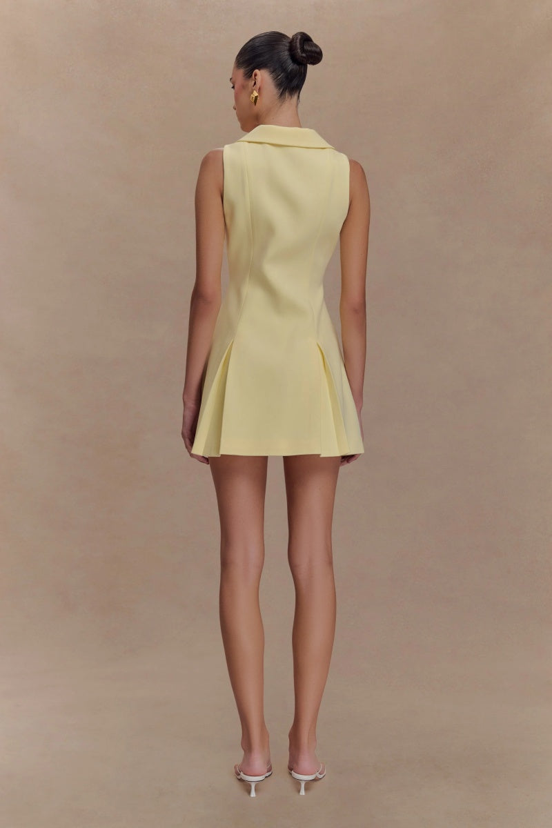 Sleeveless Mini Dress - Lemon-ROVOLE