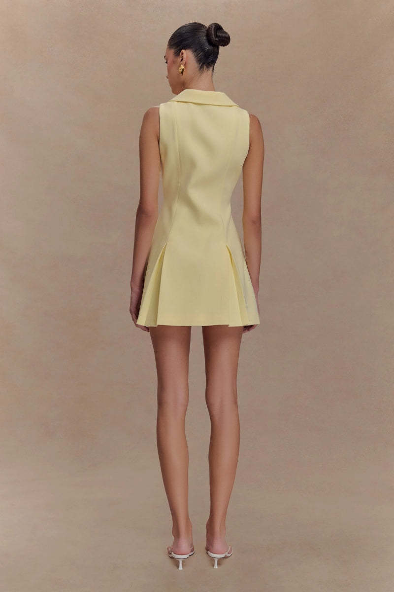 Sleeveless Mini Dress - Lemon-ROVOLE