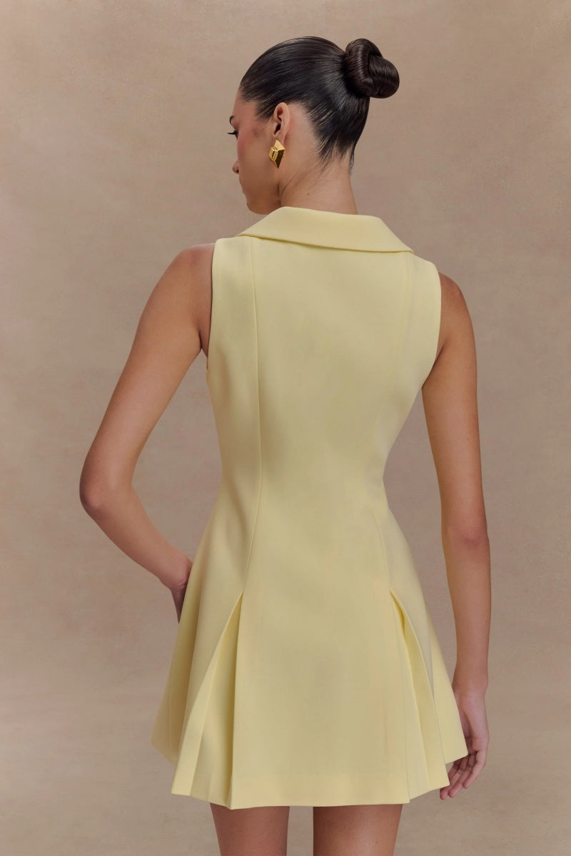 Sleeveless Mini Dress - Lemon-ROVOLE