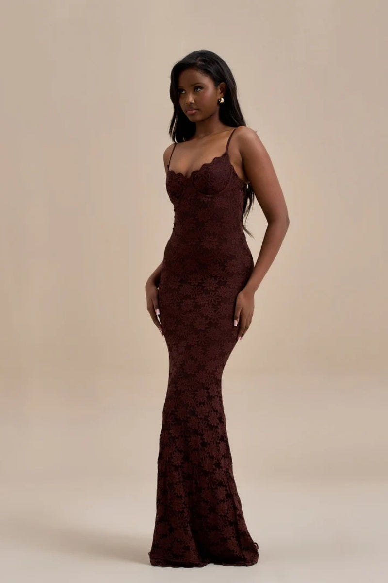 Leah Lace Maxi Dress-ROVOLE