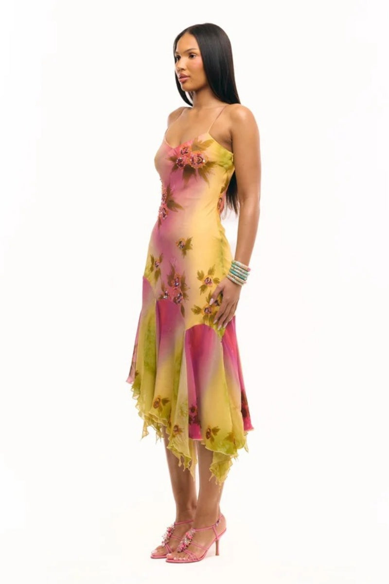 The Coral Gown Midi Dress-ROVOLE