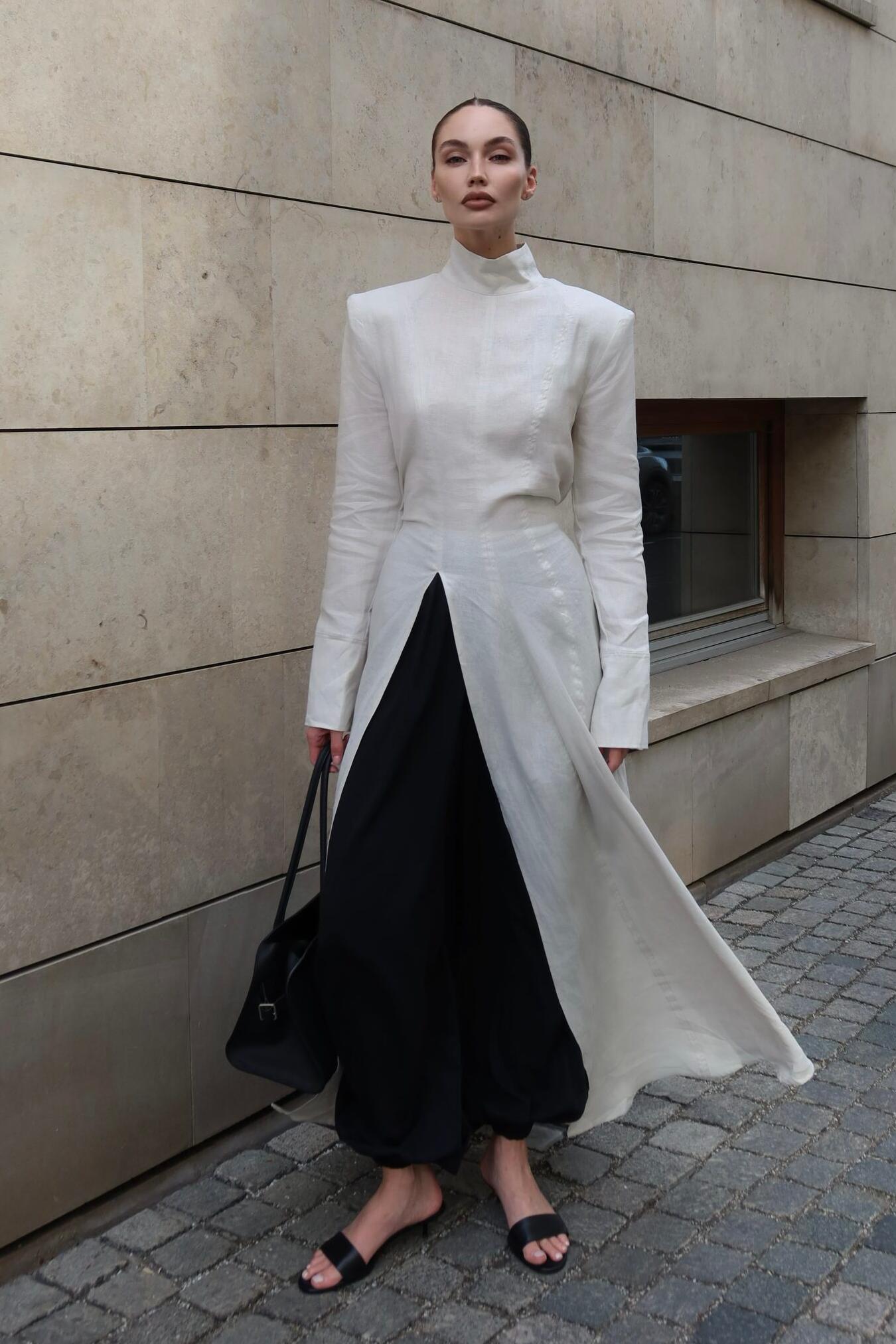 Cady High Neck Long Sleeve Bodycon Maxi Dress-ROVOLE