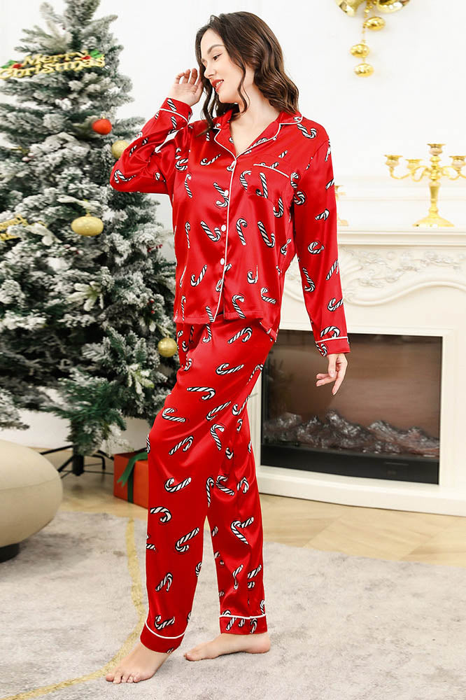Christmas Candy Pattern Pajama Set-ROVOLE