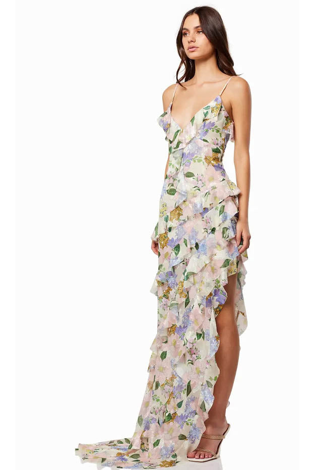 Spring Summer Off-Shoulder Organza Dress-ROVOLE