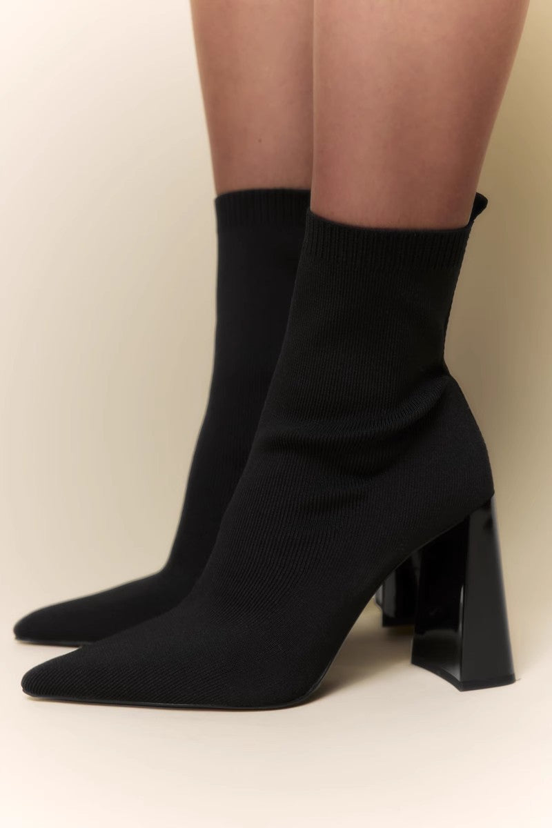 Vintage Elastic Socks Ankle Boots-ROVOLE