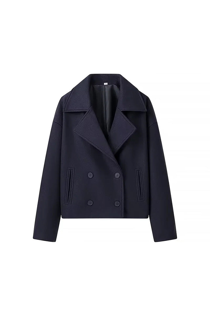 Double Breasted Cropped Jacket-ROVOLE