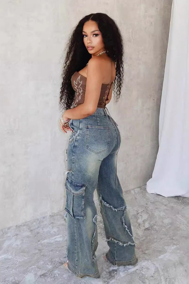 Star Tassel Fringe Wide-Leg Pants-ROVOLE