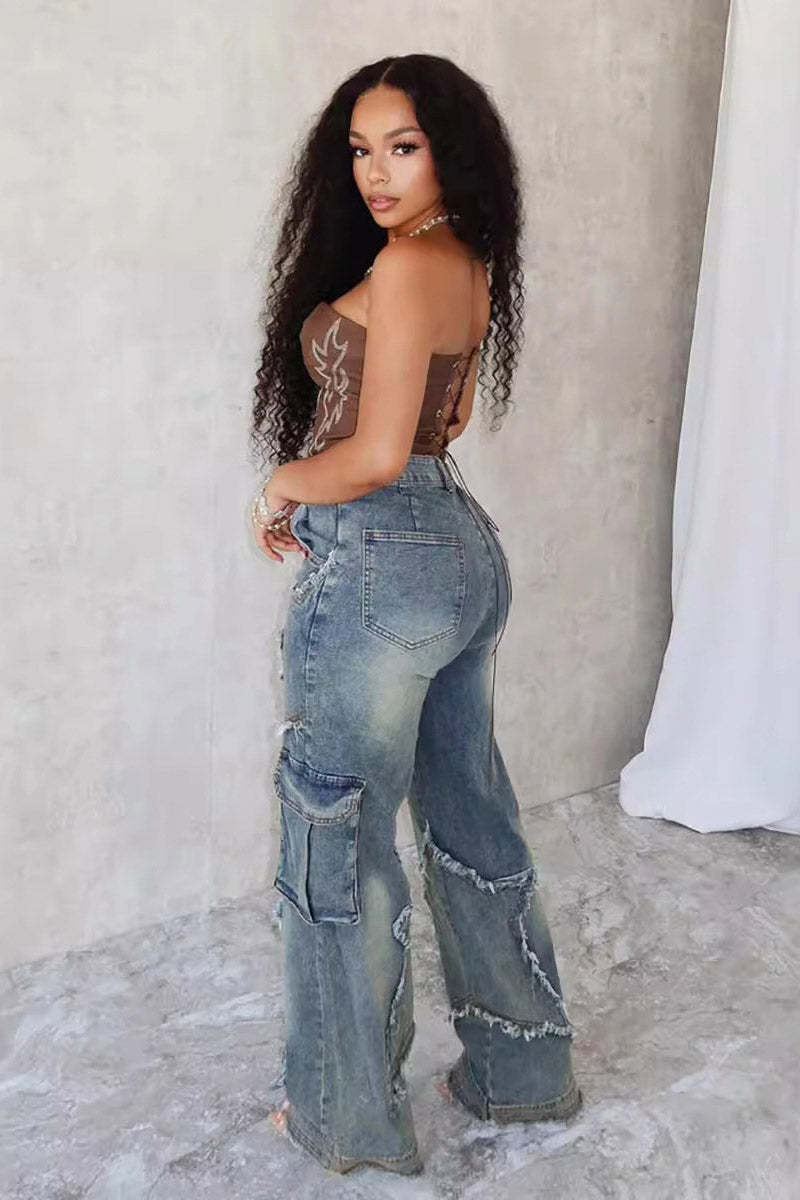 Star Tassel Fringe Wide-Leg Pants-ROVOLE