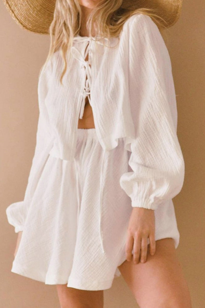 Tie Cotton Linen Suit-ROVOLE