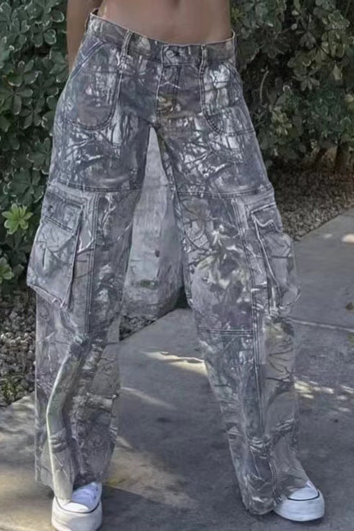 Camouflage Low-Waist Cargo-ROVOLE