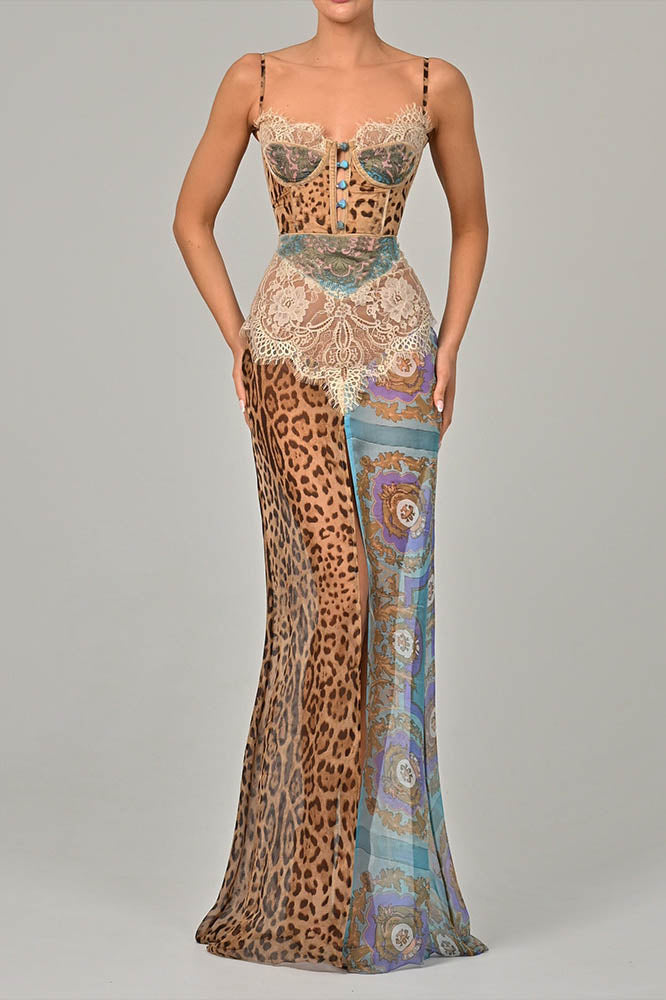 Whispers of the Wild – Waist-Tied Maxi Dres-ROVOLE