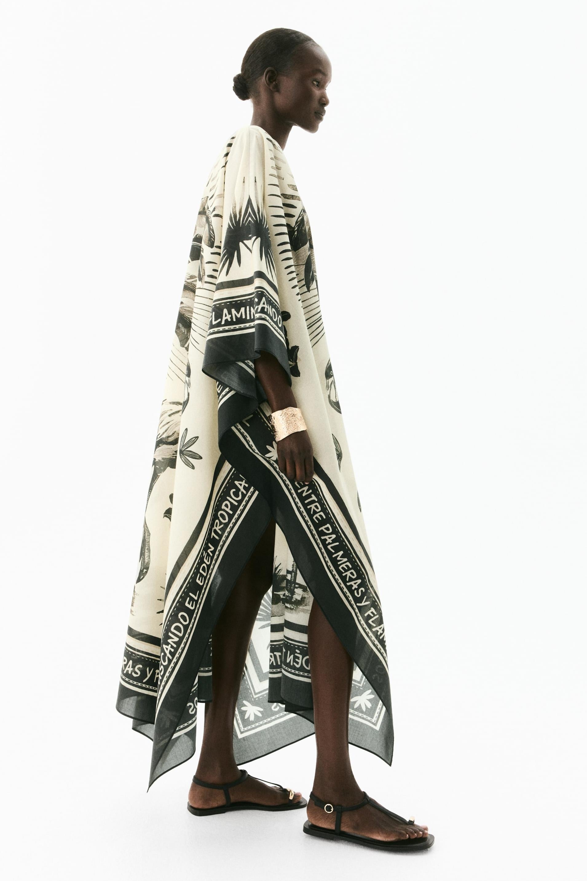 Oversized Flamingo Kaftan Maxi Dress-ROVOLE