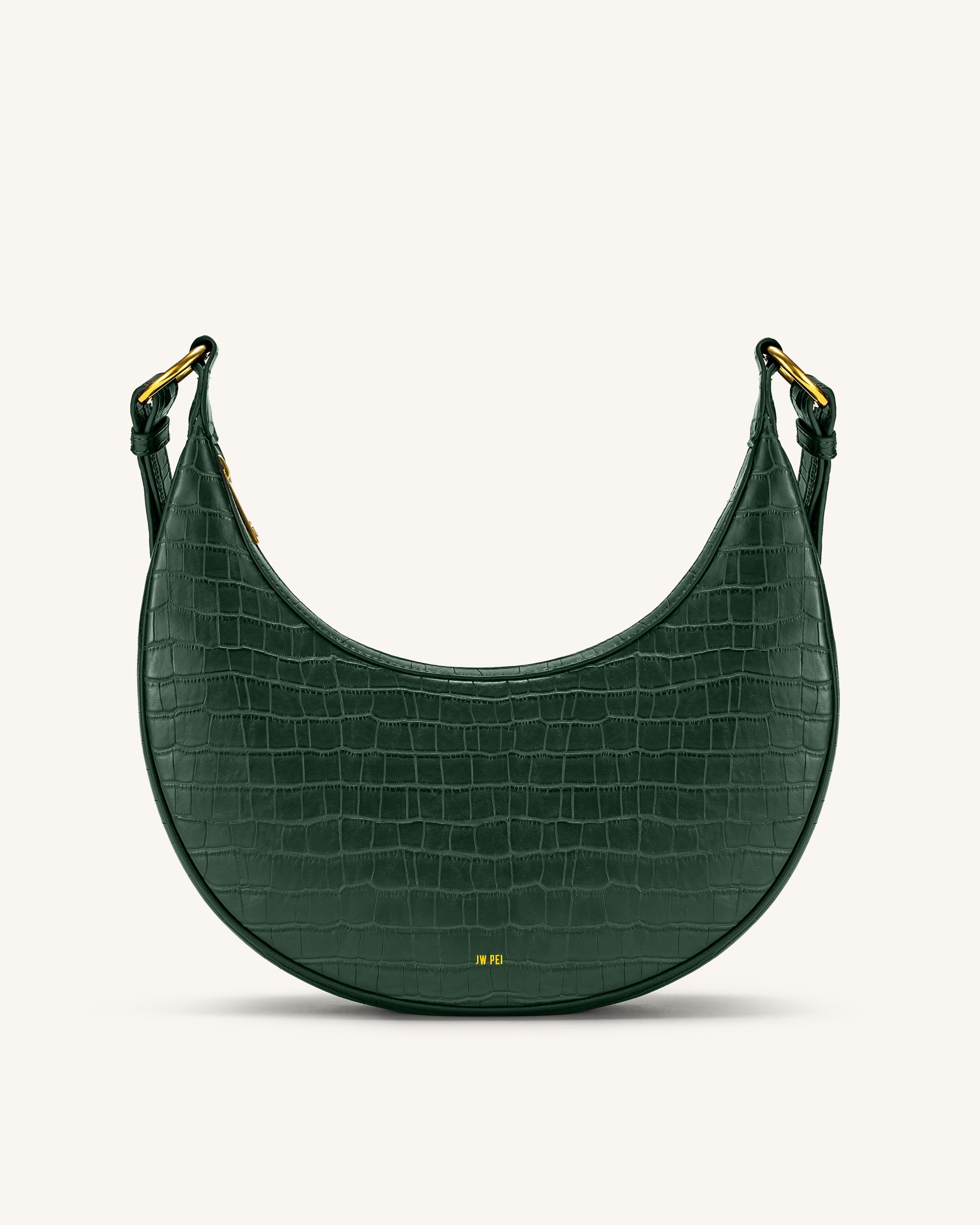 Carly Saddle Bag - Dark Green Croc-ROVOLE