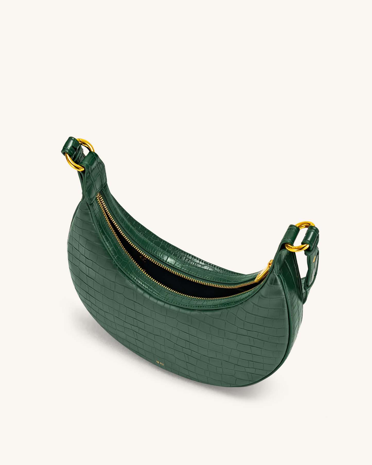 Carly Saddle Bag - Dark Green Croc-ROVOLE