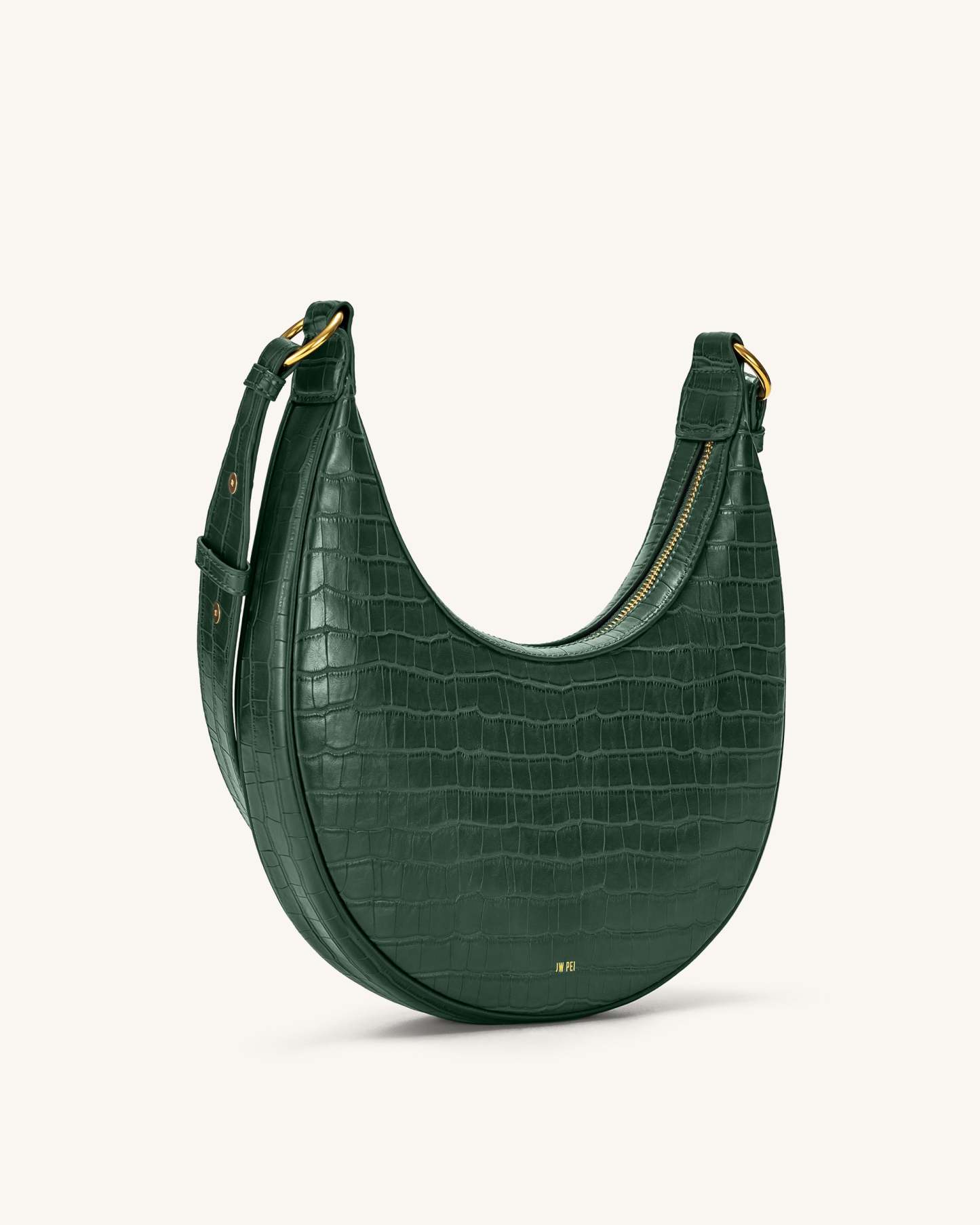 Carly Saddle Bag - Dark Green Croc-ROVOLE