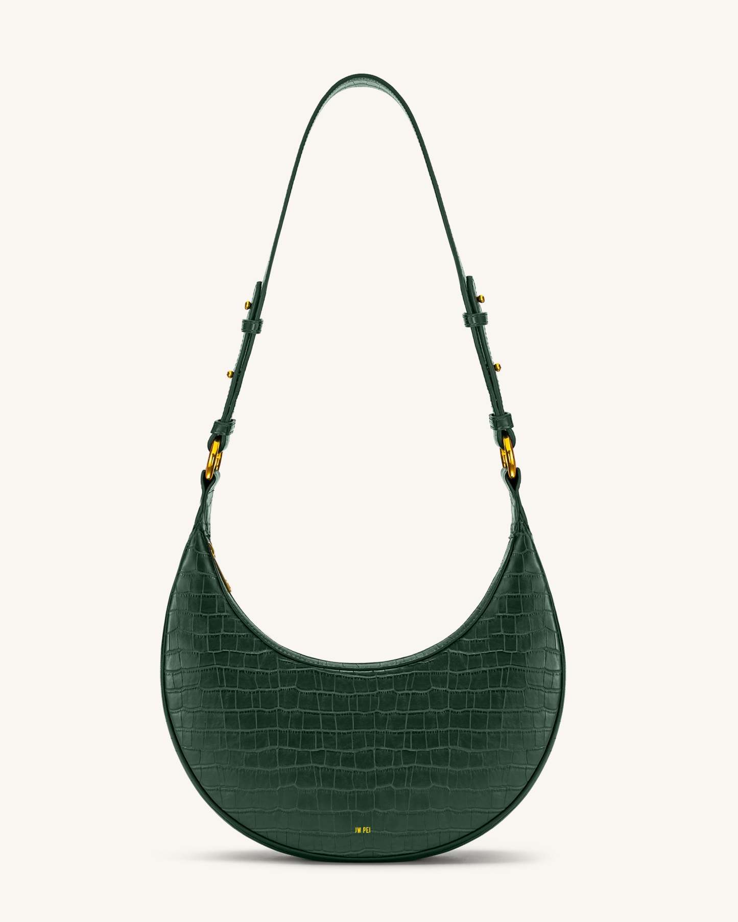 Carly Saddle Bag - Dark Green Croc-ROVOLE