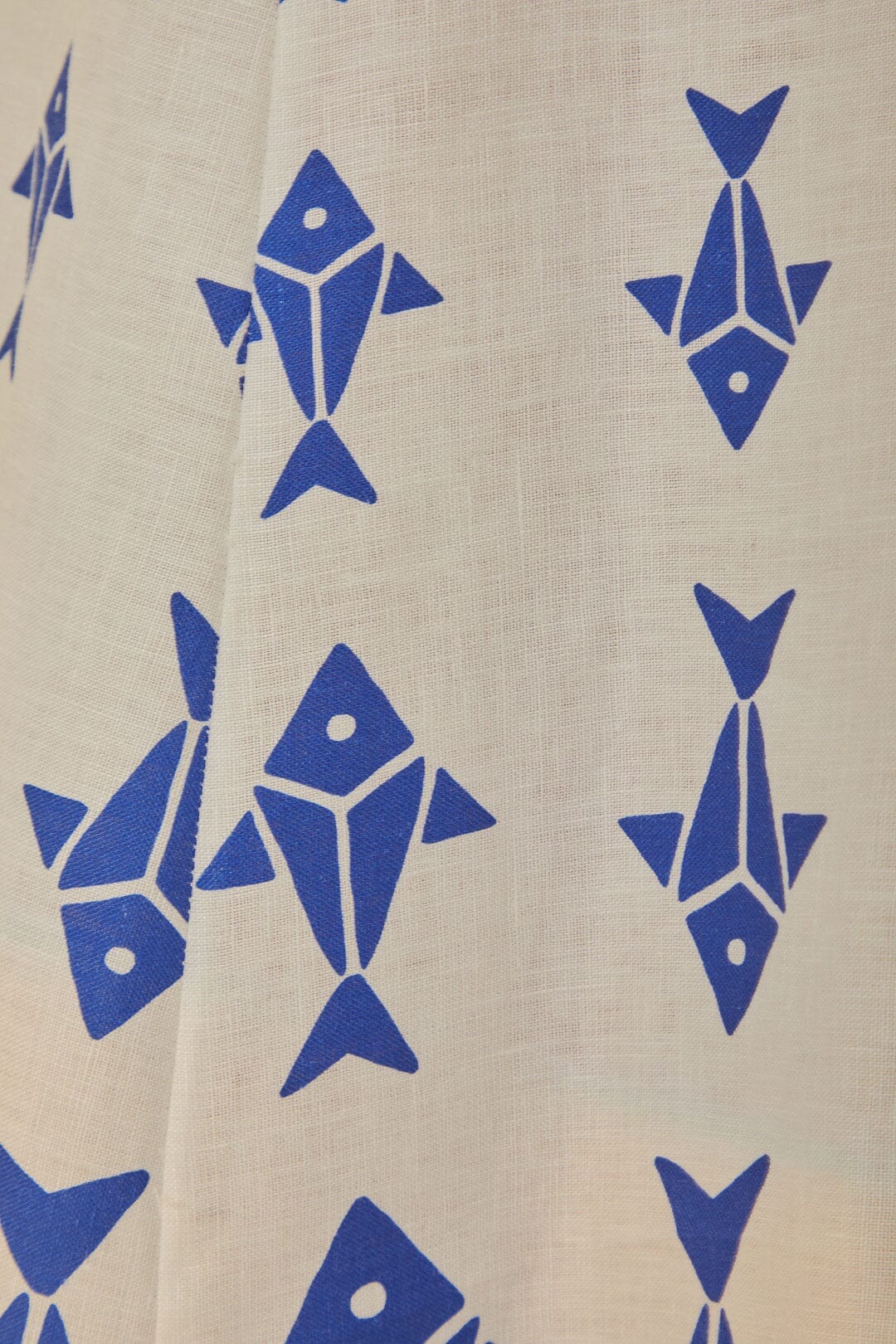 Graphic fishes premium linen maxi dress