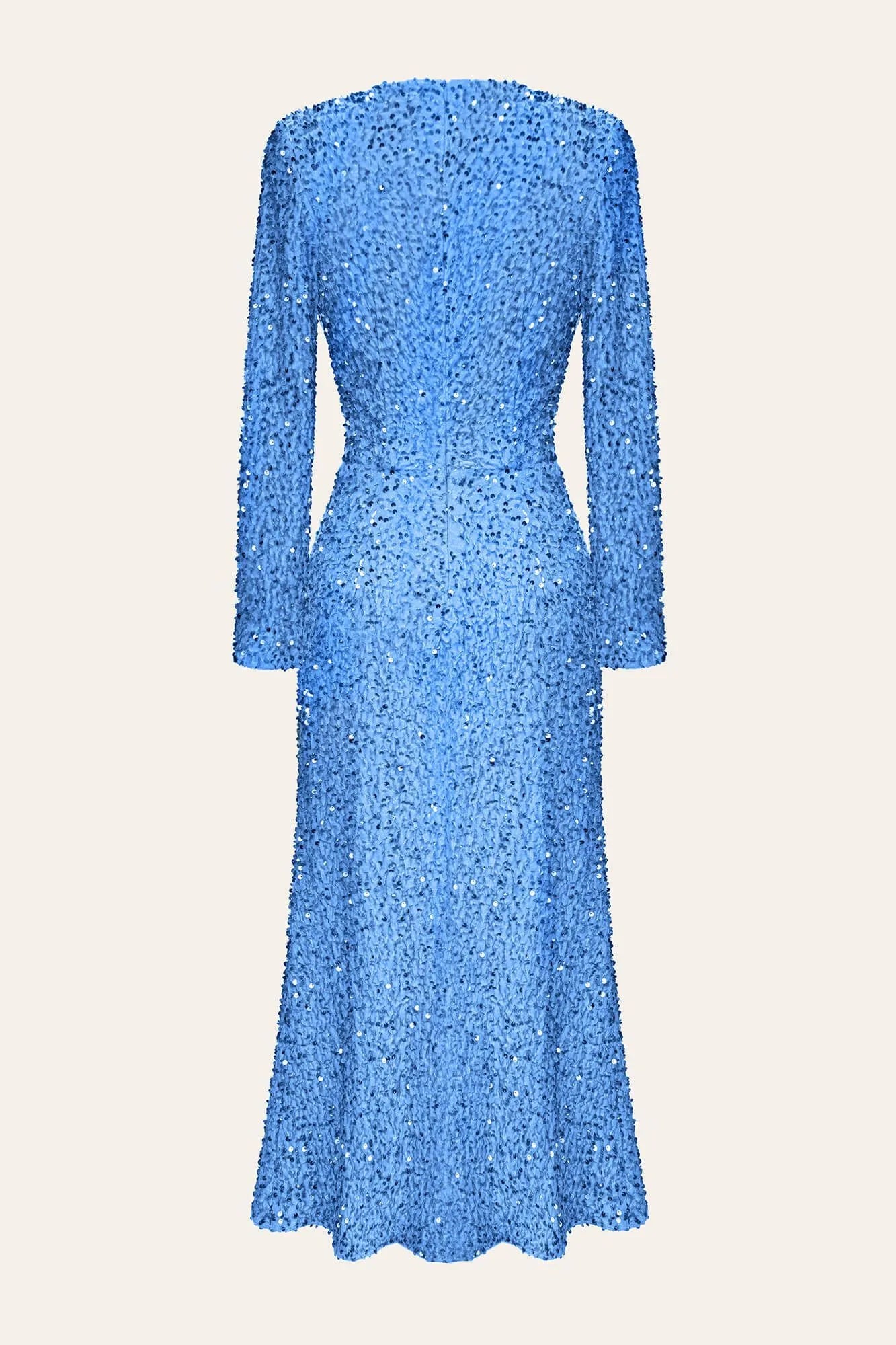 Long Sleeve Sequined Midi Maxi Dress-ROVOLE