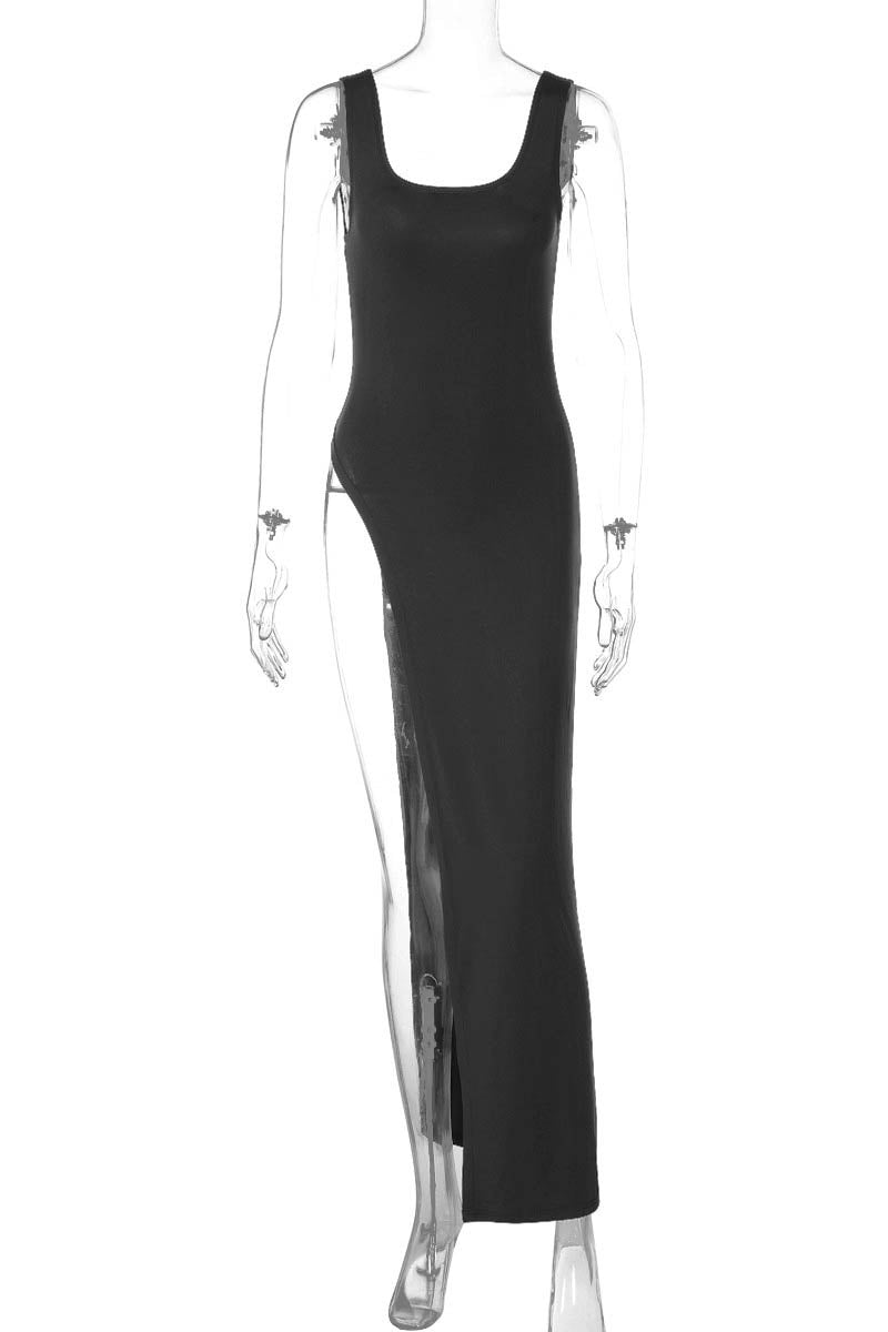 Urban Muse Slit Bodycon Dress-ROVOLE