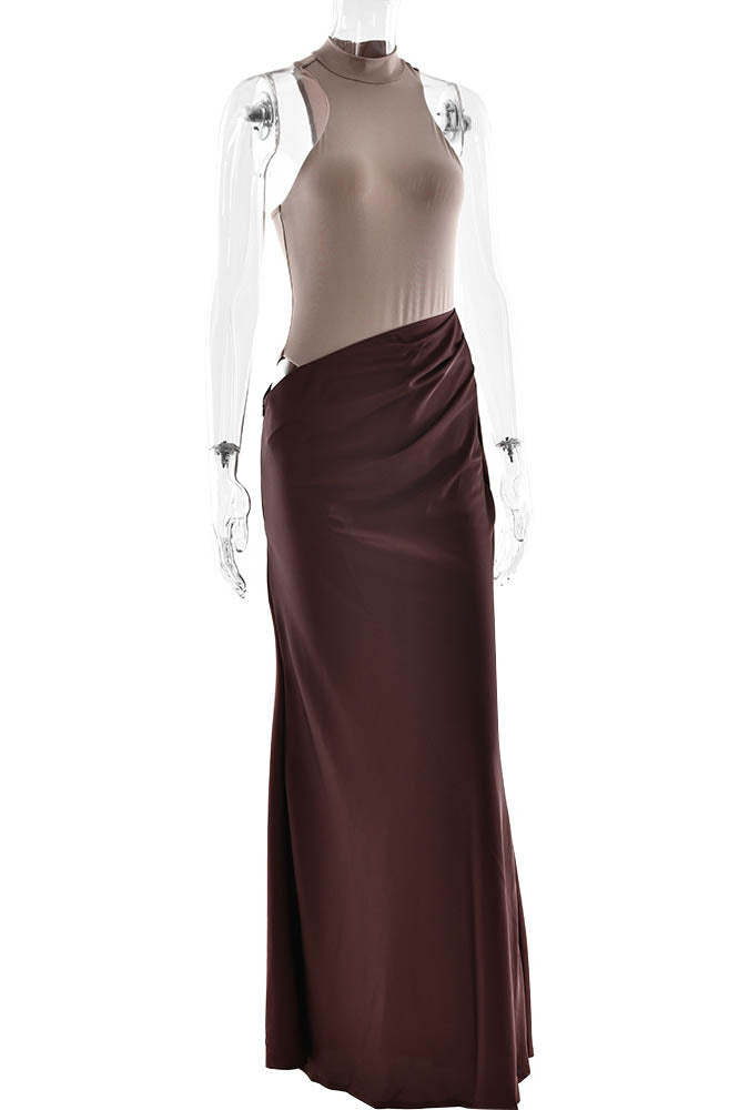 Panelled Cutout Bodycon Dress-ROVOLE