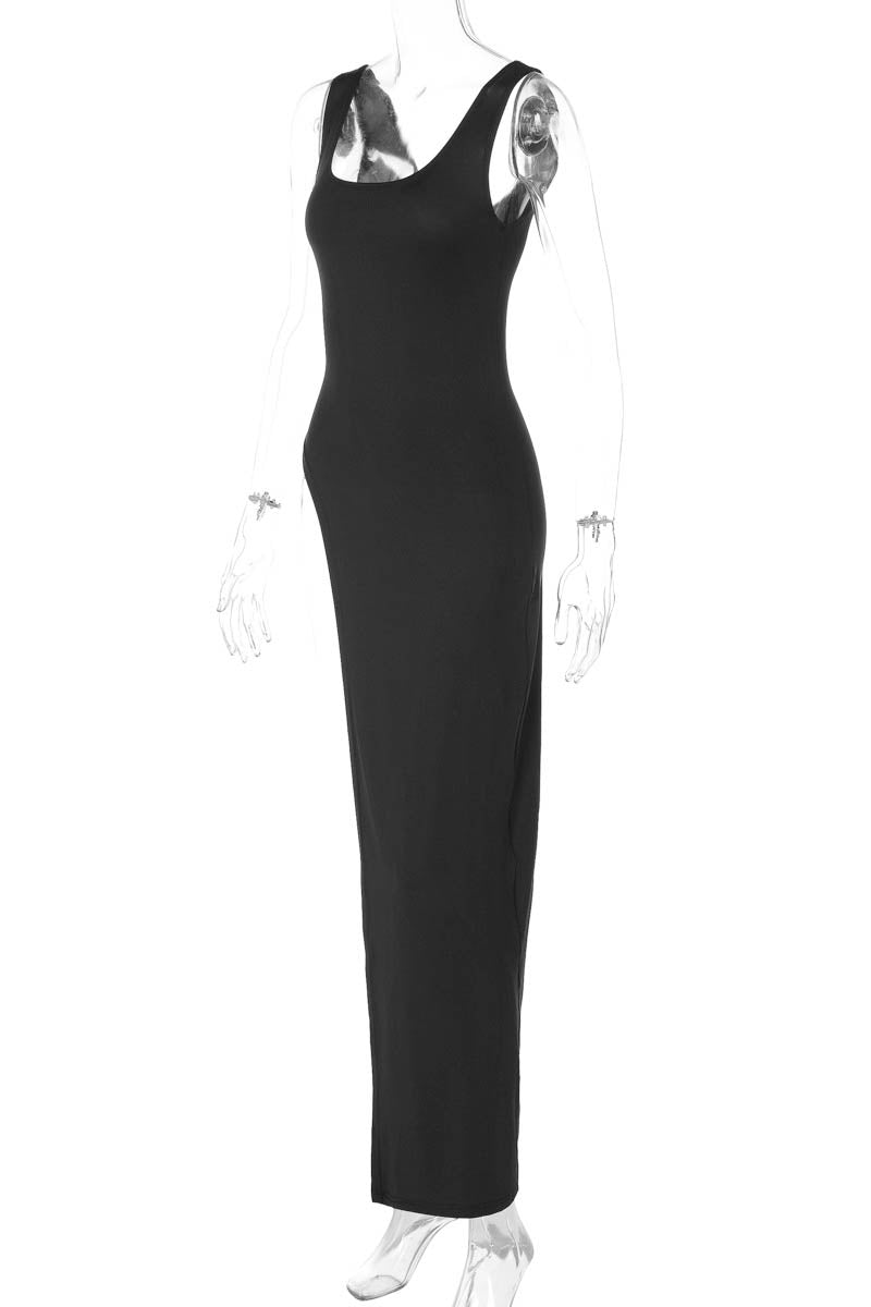 Urban Muse Slit Bodycon Dress-ROVOLE