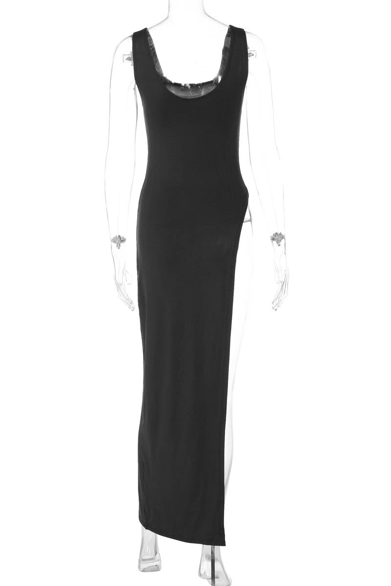 Urban Muse Slit Bodycon Dress-ROVOLE