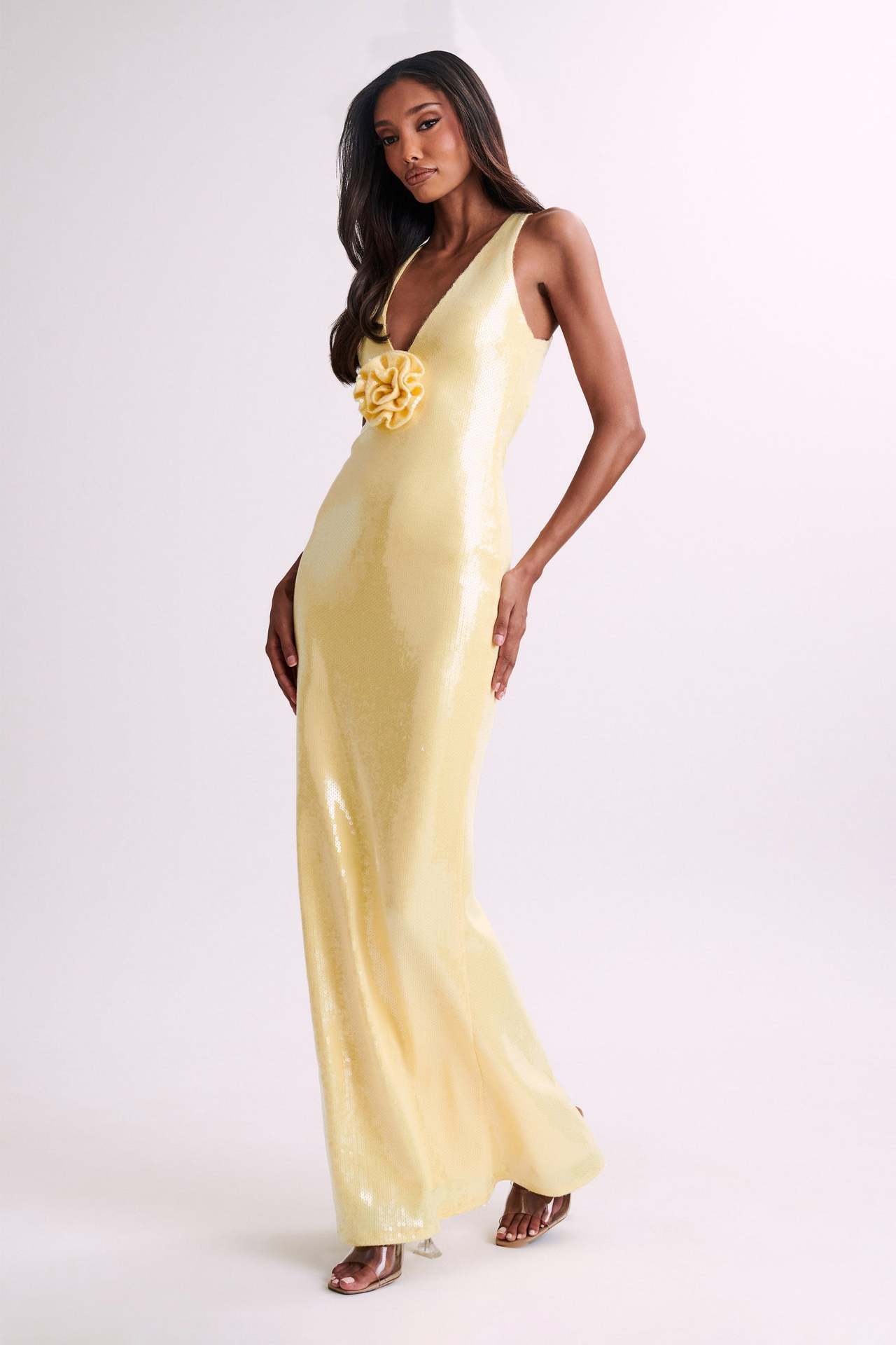 Sexy Cut-Out Halter High Slit Maxi Dress-ROVOLE