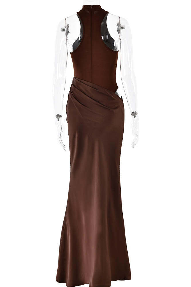 Panelled Cutout Bodycon Dress-ROVOLE