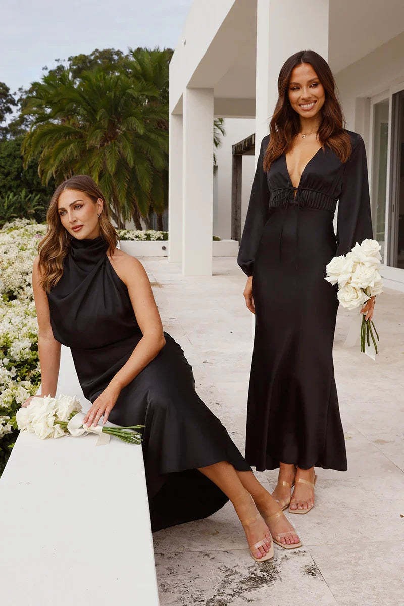 Esther Maxi Dress - Black-ROVOLE