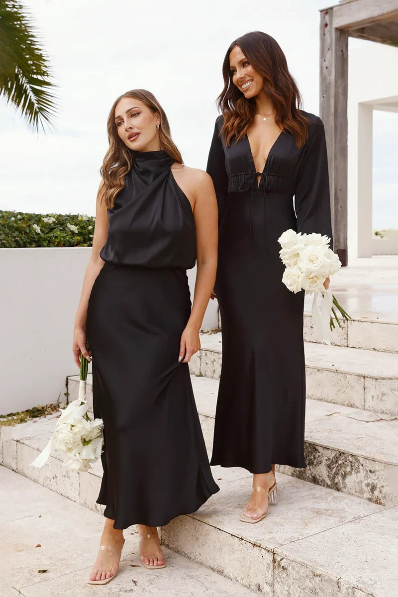 Esther Maxi Dress - Black-ROVOLE