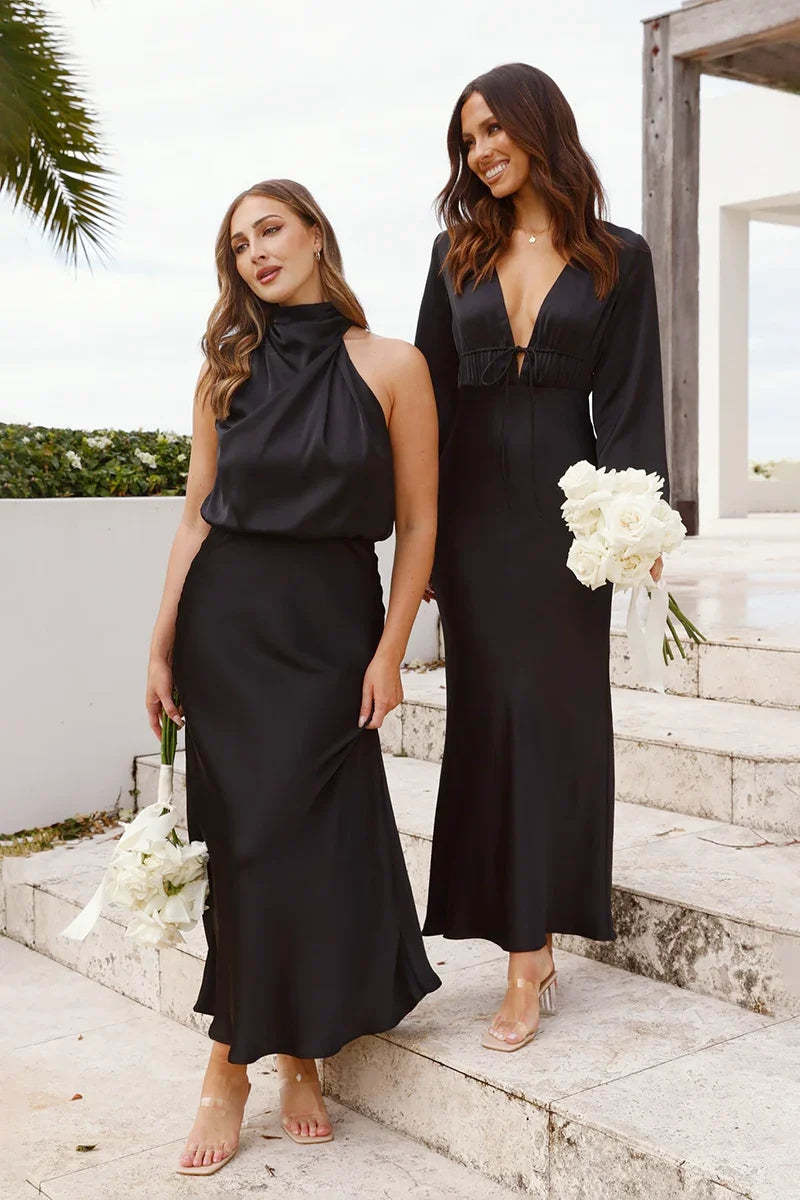 Esther Maxi Dress - Black-ROVOLE