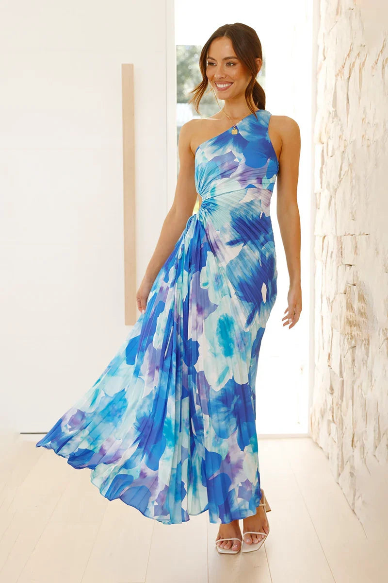 Laken Maxi Dress - Blue Floral-ROVOLE