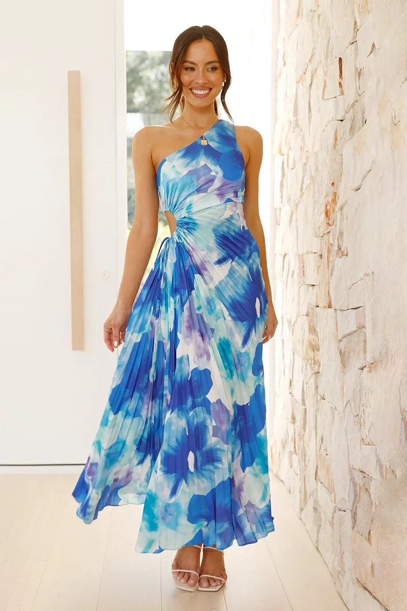 Laken Maxi Dress - Blue Floral-ROVOLE