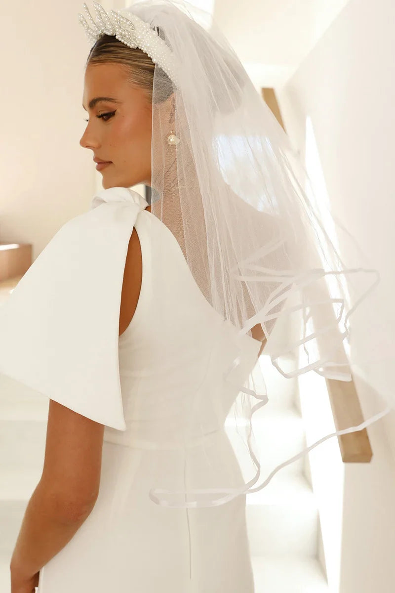 Bride To Be Veil - White-ROVOLE